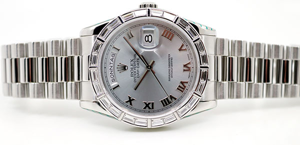 ROLEX DAY-DATE "Baguette" Chronometer in 950 Platin
